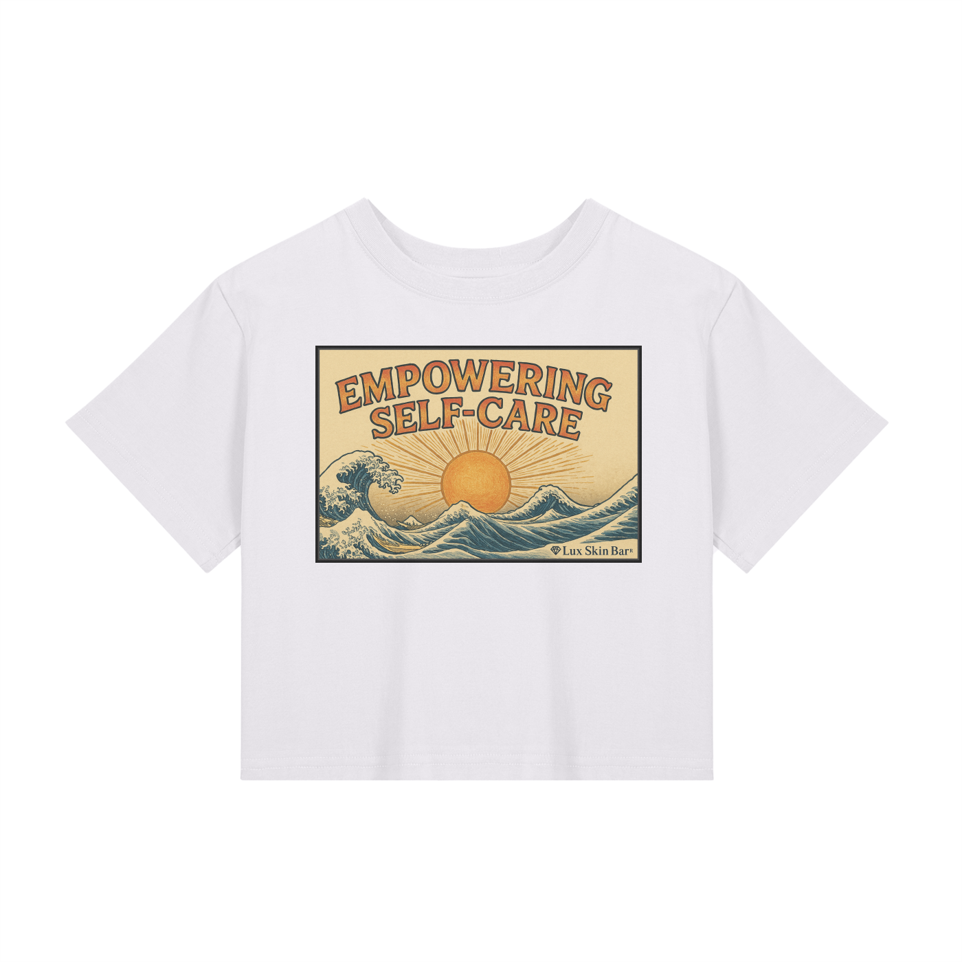 Crop Top Seamless T-Shirt | Empowering Self-Care Crop Tee – Beauty Sunrise by Lux Skin Bar
