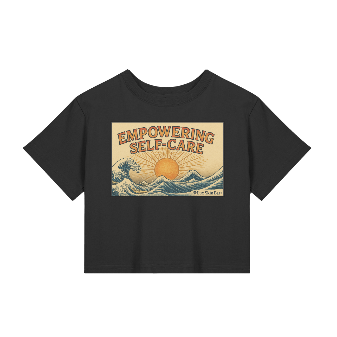 Crop Top Seamless T-Shirt | Empowering Self-Care Crop Tee – Beauty Sunrise by Lux Skin Bar